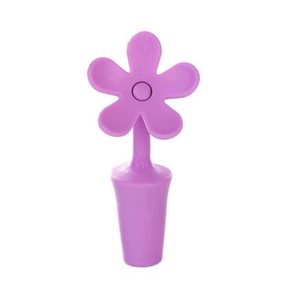 5 PCS Silicone Wine Stopper Flower Beer Stopper(Purple) by bashfashion
