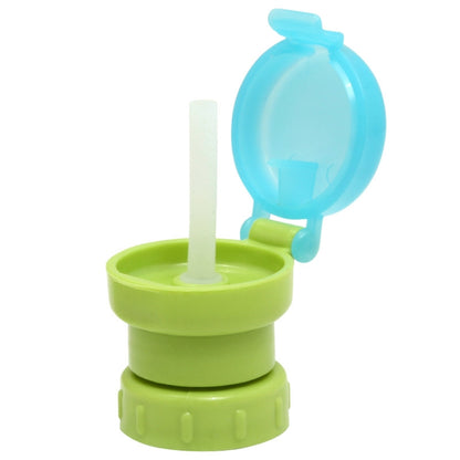 Children Portable Bottled Drinks Anti-overflow Anti-squash Replacement Straw Cap(Green) by bashfashion