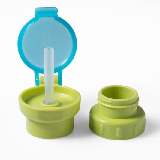 Children Portable Bottled Drinks Anti-overflow Anti-squash Replacement Straw Cap(Green) by bashfashion