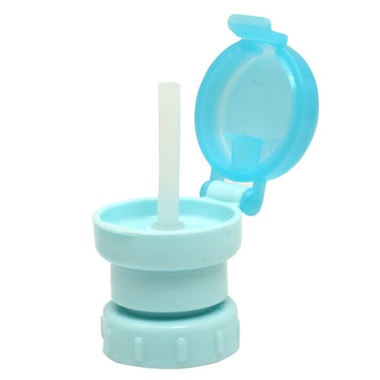 Children Portable Bottled Drinks Anti-overflow Anti-squash Replacement Straw Cap(Blue) by bashfashion
