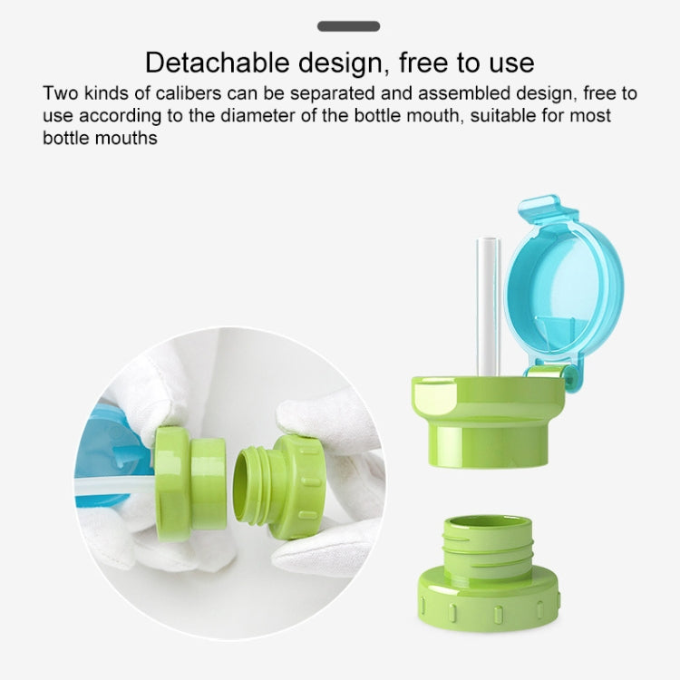 Children Portable Bottled Drinks Anti-overflow Anti-squash Replacement Straw Cap(Blue) by bashfashion