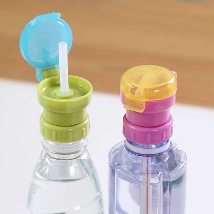 Children Portable Bottled Drinks Anti-overflow Anti-squash Replacement Straw Cap(Blue) by bashfashion