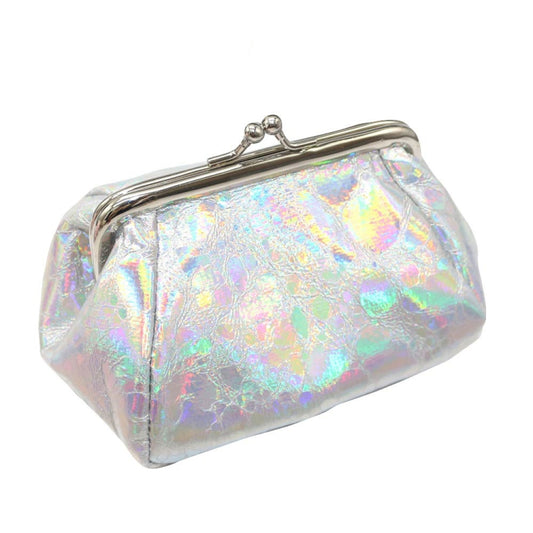 Creative Large Capacity Storage Bag Laser Coin Purse Cosmetic Bag(Silver) by bashfashion