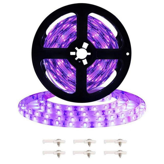 2835 SMD UV Purple Light Strip Epoxy LED Lamp Decorative Light Strip, Style:Bare Board 5m(US Plug) by bashfashion