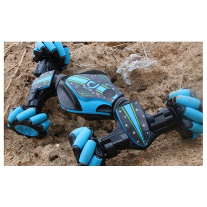 Gesture Sensing Remote Control Twisting Car Light Music Deformation Car Drift Traverse Dance Off-road Stunt Car(Blue) by bashfashion