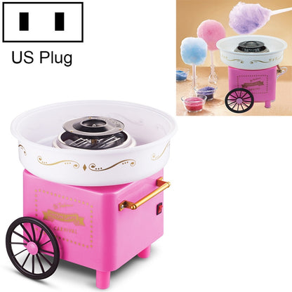Retro Trolley Mini Cotton Candy Machine, Specification:U.S. Regulations 110 V(Pink) by bashfashion