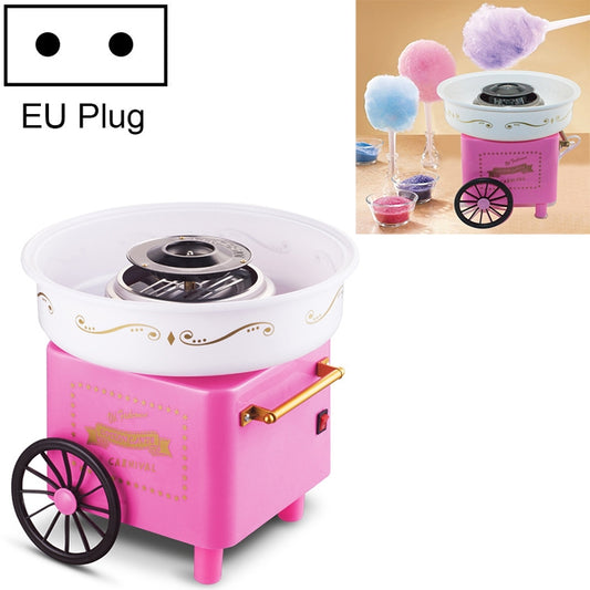 Retro Trolley Mini Cotton Candy Machine, Specification:European Regulations 220 V(Pink) by bashfashion