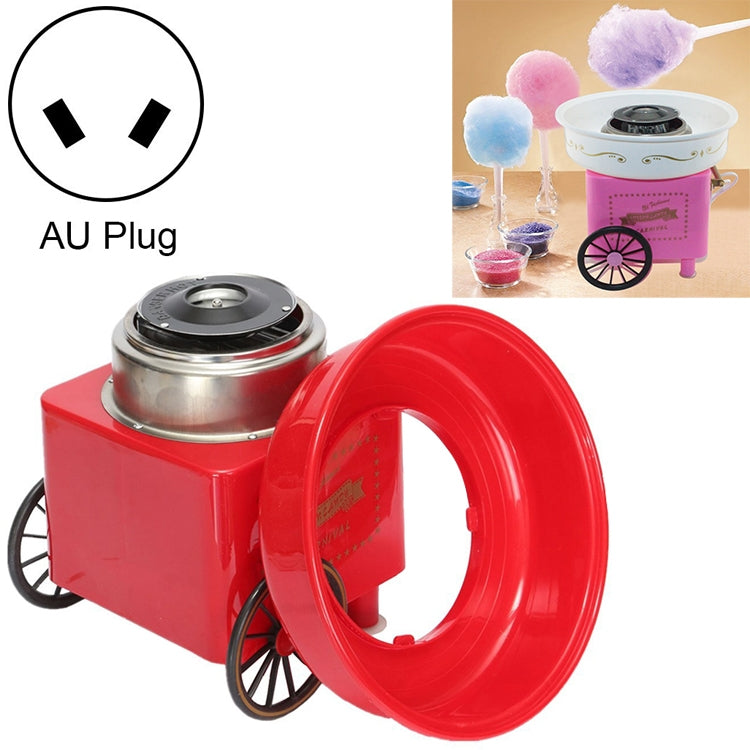 Retro Trolley Mini Cotton Candy Machine, Specification:Australian Regulations 220 V(Red) by bashfashion