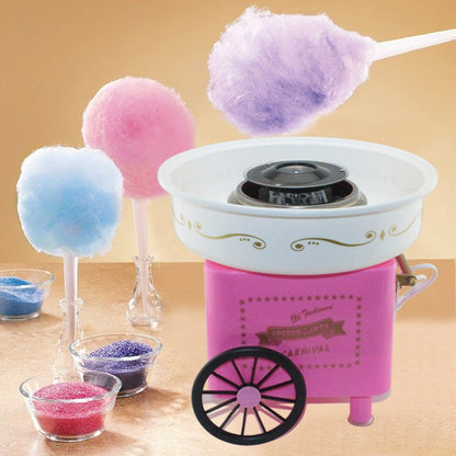 Retro Trolley Mini Cotton Candy Machine, Specification:National Standard 220 V(Red) by bashfashion