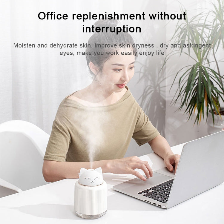 Light Pet Humidifier USB Night Light Home Bedside Lamp Sleep Mute Energy-saving Lamp(Pink Rabbit) by bashfashion