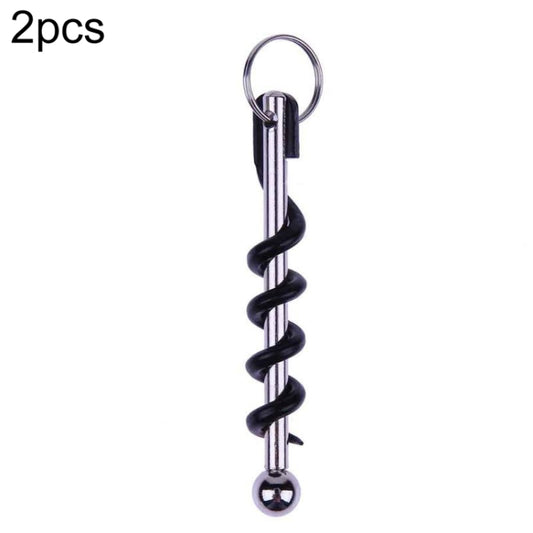 2 PCS Outdoor Creative Corkscrew Pocket Red Wine Tool Key Ring (OPP Bag) by bashfashion