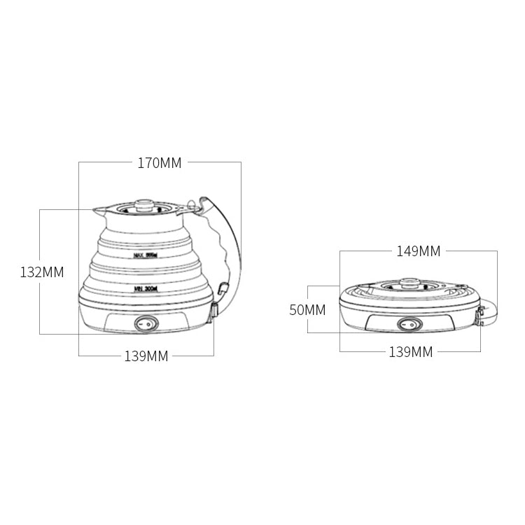 Portable Folding Silicone Intelligent Constant Temperature Travel Camping Electric Kettle, Power cord specification:EU Plug(White) by Baby Travel