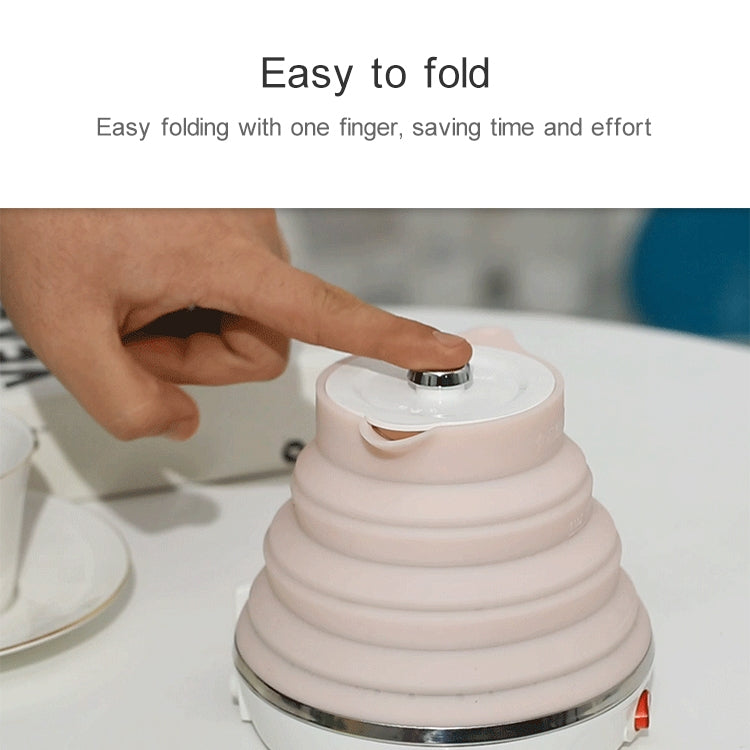 Portable Folding Silicone Intelligent Constant Temperature Travel Camping Electric Kettle, Power cord specification:EU Plug(White) by Baby Travel