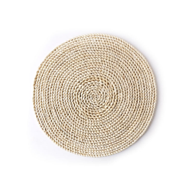 2 PCS Non-slip Natural Corn Woven Thickening Insulated Tea Mat Table Heat-resistant Casserole Mat Round Placemat 35cm by bashfashion