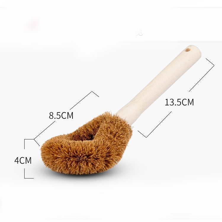 10 PCS Natural Coconut Palm Non-stick Oil Long Handle Pot Brush Cleaning Brush Kitchen Cleaning Tool by bashfashion