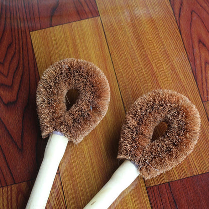 10 PCS Natural Coconut Palm Non-stick Oil Long Handle Pot Brush Cleaning Brush Kitchen Cleaning Tool by bashfashion