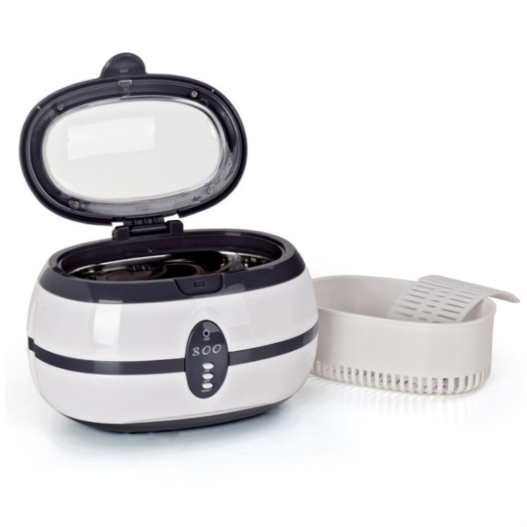 VGT-800 600ml Low Noise Vacuum Cleaner Ultrasonic Cleaner with SUS304 Tank for Home Jewelry Eyeglass Watch, Specification:UK Plug by bashfashion