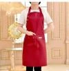 Canvas Apron Milk Tea Coffee Shop Baking Restaurant Fashion Men and Women Overalls(Red) by bashfashion