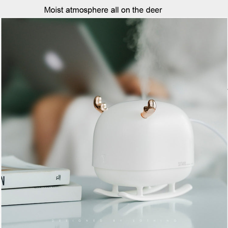 SOTHING DSHJ-H-009 260ML Deer Air Humidifier USB Home Atmosphere Night Light Air Purifier(White) by bashfashion
