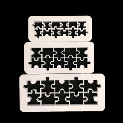 2 PCS Chocolate Cake Geometric Puzzle Embossed Strip Foundation Shape Graphic Biscuit Mold Stamping Tool(Jigsaw) by bashfashion
