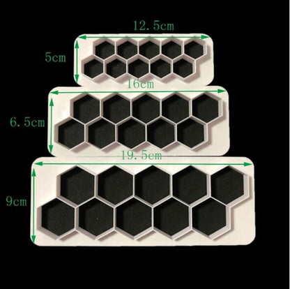 2 PCS Chocolate Cake Geometric Puzzle Embossed Strip Foundation Shape Graphic Biscuit Mold Stamping Tool(Hexagon) by bashfashion