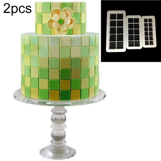 2 PCS Chocolate Cake Geometric Puzzle Embossed Strip Foundation Shape Graphic Biscuit Mold Stamping Tool( Square) by bashfashion
