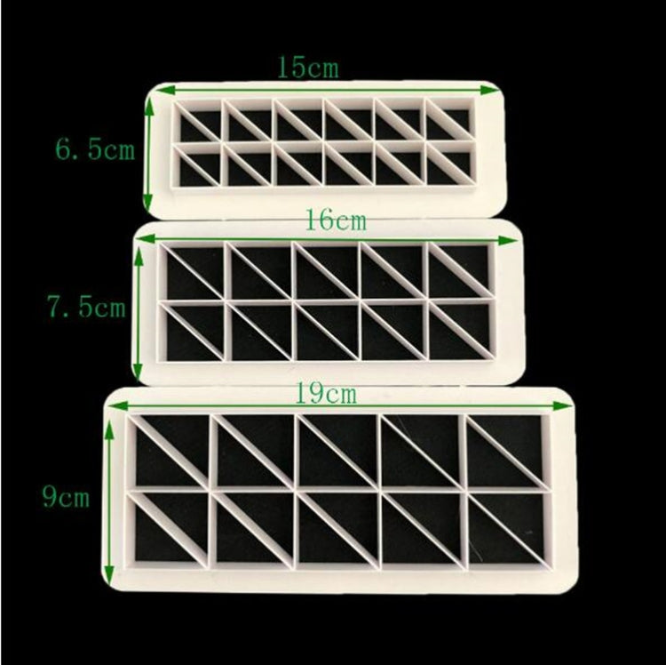 2 PCS Chocolate Cake Geometric Puzzle Embossed Strip Foundation Shape Graphic Biscuit Mold Stamping Tool(Regular Triangle) by bashfashion