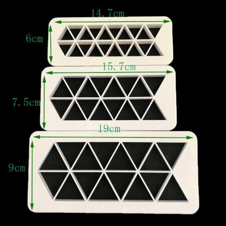 2 PCS Chocolate Cake Geometric Puzzle Embossed Strip Foundation Shape Graphic Biscuit Mold Stamping Tool(Oblique Triangle) by bashfashion