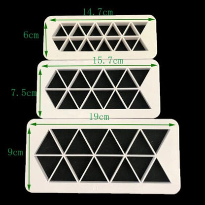 2 PCS Chocolate Cake Geometric Puzzle Embossed Strip Foundation Shape Graphic Biscuit Mold Stamping Tool(Oblique Triangle) by bashfashion