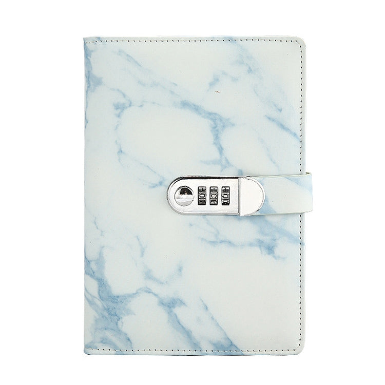 A5 Marble Texture Retro Password Lock Notebook Multifunctional Student Handbook Notepad(Blue) by bashfashion