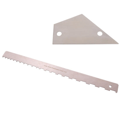 GNR2 Stainless Steel Measurement Bass Guitar Neck Ruler, Style:Single Teeth + Leveling Ruler by bashfashion