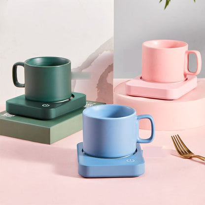 220V Intelligent 3 File Heating Constant Temperature Coffee Milk Tea Cocoa Juice Coaster Base Does without Cup, CN Plug(Pink) by bashfashion