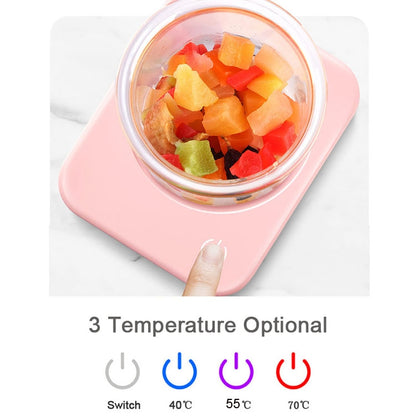 220V Intelligent 3 File Heating Constant Temperature Coffee Milk Tea Cocoa Juice Coaster Base Does without Cup, CN Plug(Pink) by bashfashion
