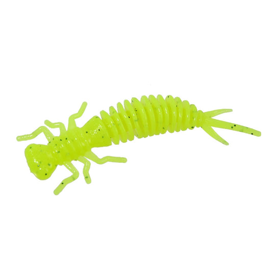 15 PCS 8-color Larvae Silicone Soft Bait Lure Bait, Size:75MM(Fluorescent Green) by bashfashion