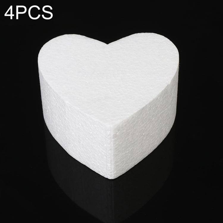 4 PCS Heart-shaped Prosthesis Foam Baking Fondant Cake Silk Flower Practice Mold, Height:5cm, Size:4 Inches by bashfashion
