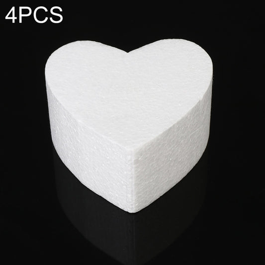4 PCS Heart-shaped Prosthesis Foam Baking Fondant Cake Silk Flower Practice Mold, Height:7cm, Size:4 Inches by bashfashion