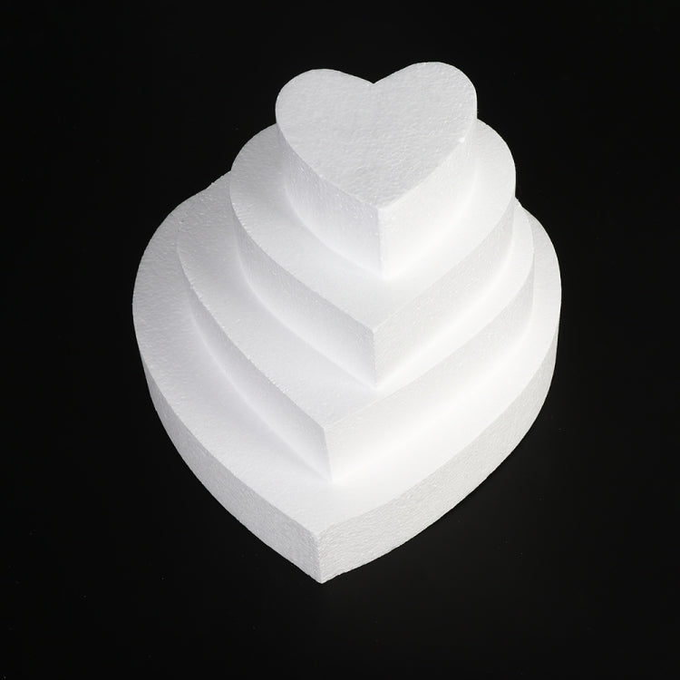 4 PCS Heart-shaped Prosthesis Foam Baking Fondant Cake Silk Flower Practice Mold, Height:10cm, Size:4 Inches by bashfashion