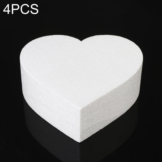 4 PCS Heart-shaped Prosthesis Foam Baking Fondant Cake Silk Flower Practice Mold, Height:5cm, Size:6 Inches by bashfashion