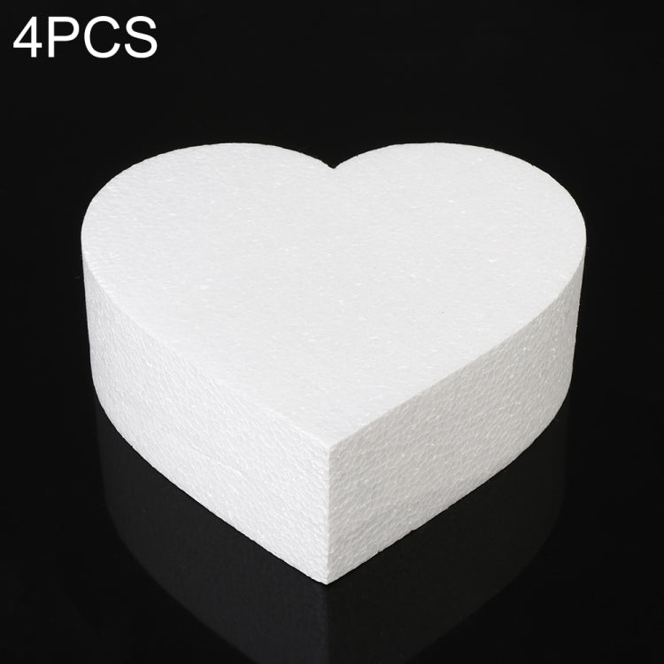 4 PCS Heart-shaped Prosthesis Foam Baking Fondant Cake Silk Flower Practice Mold, Height:10cm, Size:6 Inches by bashfashion
