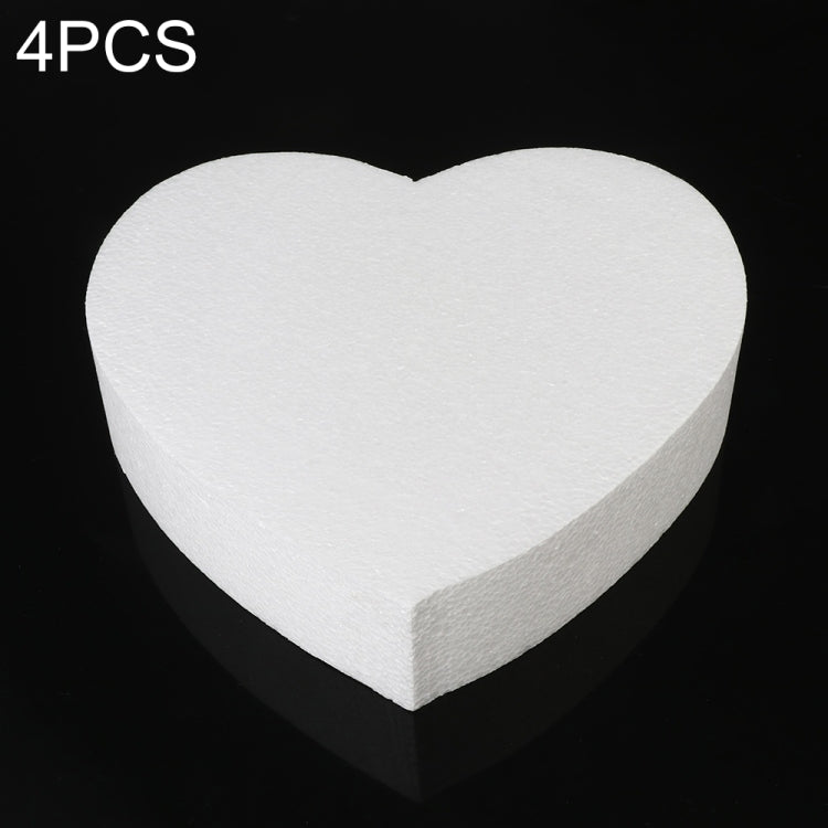 4 PCS Heart-shaped Prosthesis Foam Baking Fondant Cake Silk Flower Practice Mold, Height:5cm, Size:8 Inches by bashfashion