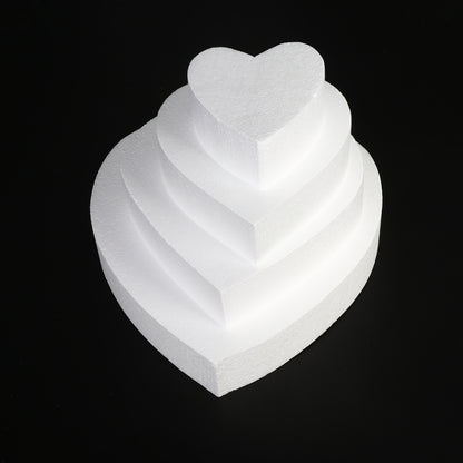 4 PCS Heart-shaped Prosthesis Foam Baking Fondant Cake Silk Flower Practice Mold, Height:5cm, Size:8 Inches by bashfashion