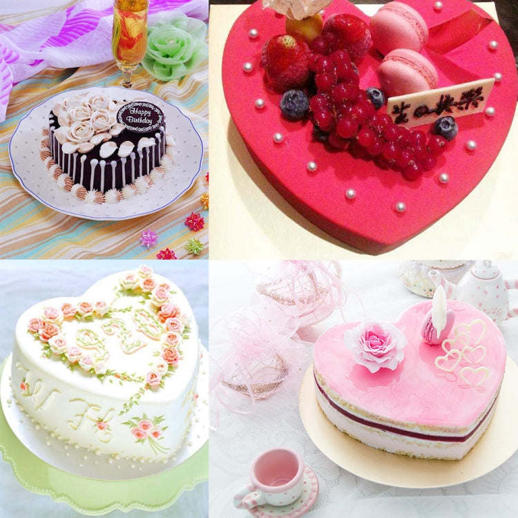 4 PCS Heart-shaped Prosthesis Foam Baking Fondant Cake Silk Flower Practice Mold, Height:7cm, Size:8 Inches by bashfashion