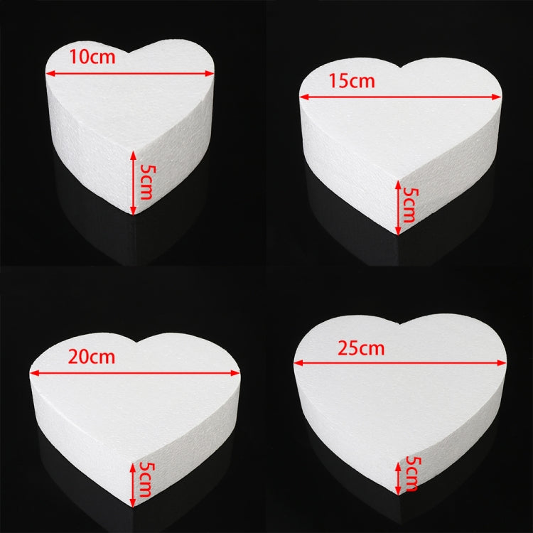 4 PCS Heart-shaped Prosthesis Foam Baking Fondant Cake Silk Flower Practice Mold, Height:5cm, Size:10 Inches by bashfashion