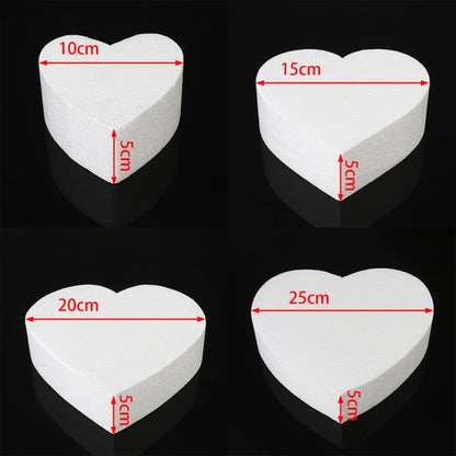 4 PCS Heart-shaped Prosthesis Foam Baking Fondant Cake Silk Flower Practice Mold, Height:5cm, Size:10 Inches by bashfashion