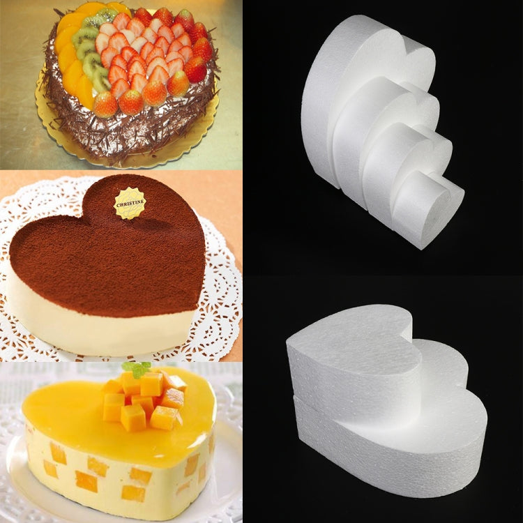 4 PCS Heart-shaped Prosthesis Foam Baking Fondant Cake Silk Flower Practice Mold, Height:7cm, Size:10 Inches by bashfashion