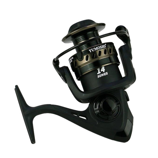 YUMOSHI LS4000 Metal Head Fishing Reel Sea Rod Spinning Reel(Folding Swing Arm+Hard Rubber Grip) by YUMOSHI