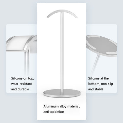 Aluminum Alloy Headset Bracket Weaving Headset Metal Display Stand(Black) by bashfashion