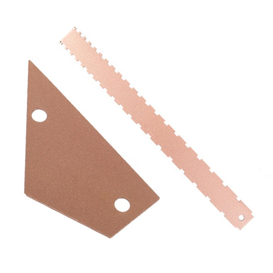 GNR1 Aluminium Measurement Bass Guitar Neck Ruler, Colour:Gold + Leveling Ruler by bashfashion