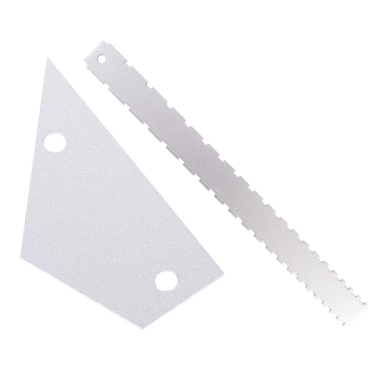 GNR1 Aluminium Measurement Bass Guitar Neck Ruler, Colour:Silver + Leveling Ruler by bashfashion