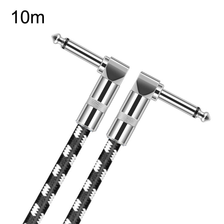 10m 2 Elbow Head 6.35mm Guitar Cable Oxygen-Free Copper Core TS Large Two-core Cable by bashfashion